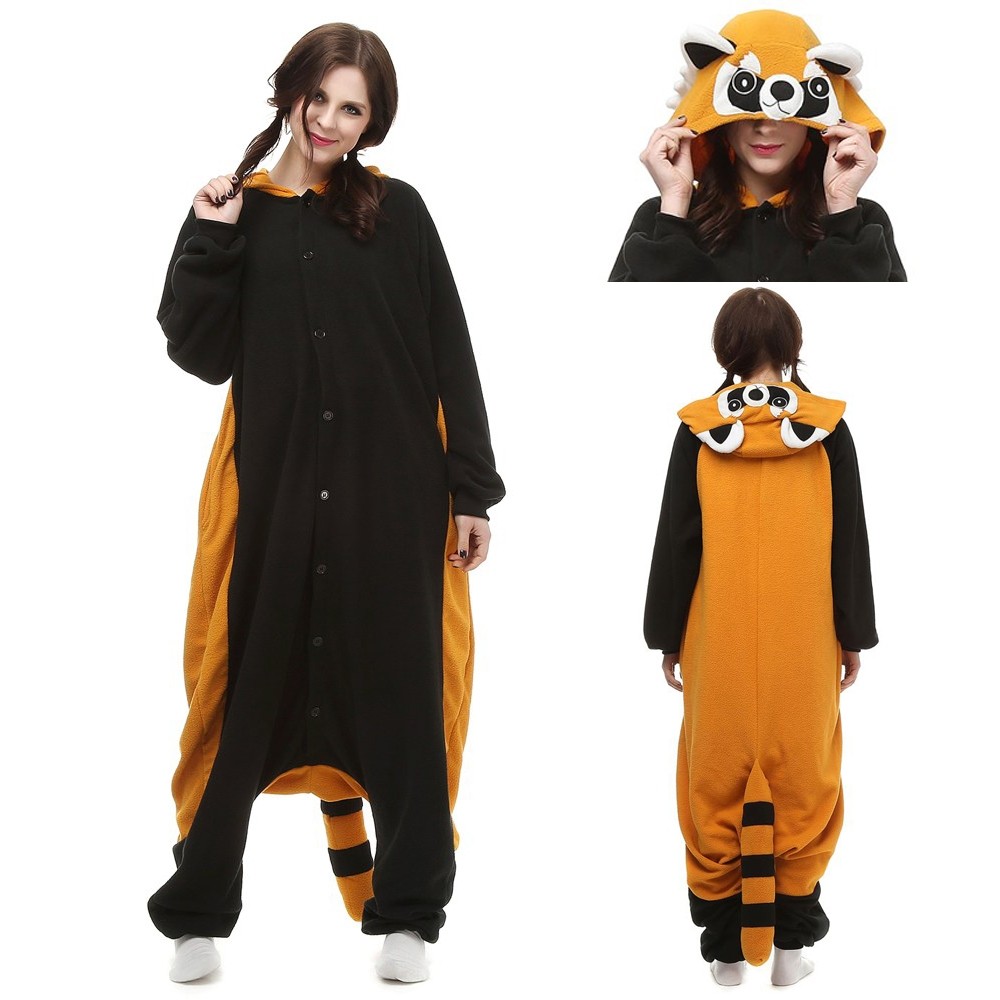 Buy Raccoon Kigurumi Onesie Pajamas Animal Halloween Costume For Adult ...