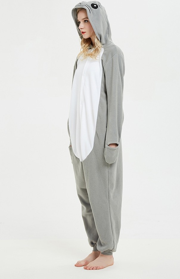 Grey Seal Onesie Kigurumi Pajama Cartoon Animal Costume For Women