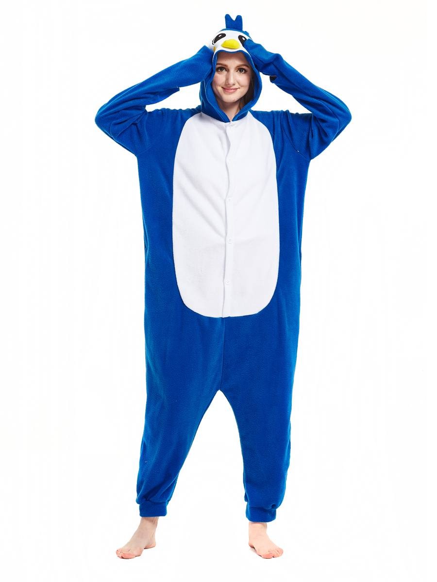 Blue Penguin Kigurumi Animal Onesie Pajamas — free download