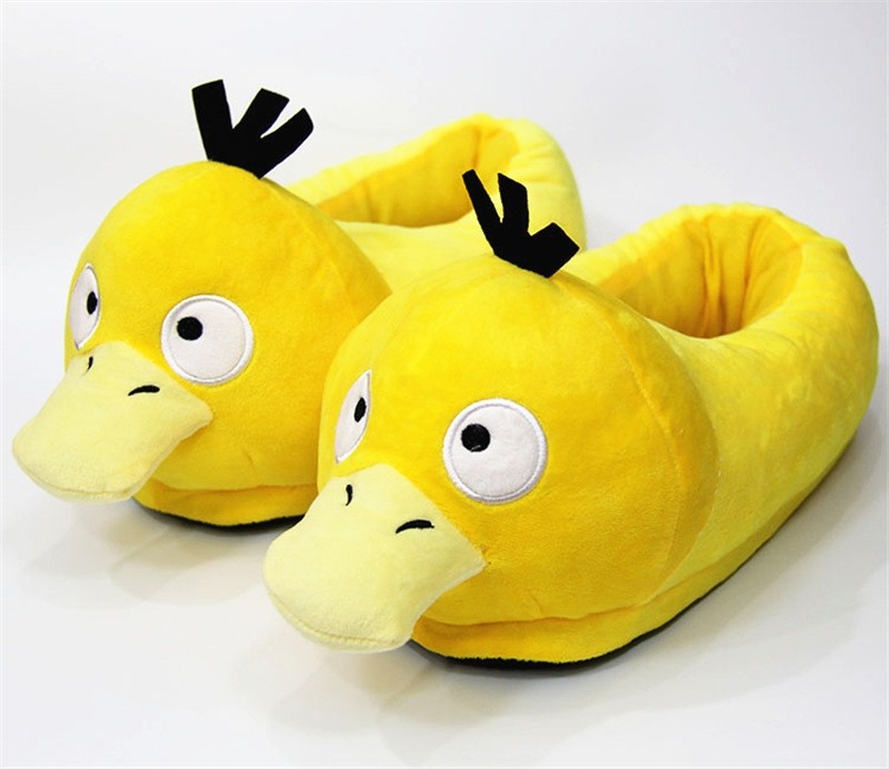 Pokemon Psyduck Plush Stuffed Indoor Leisure Couple Slippers Shoes