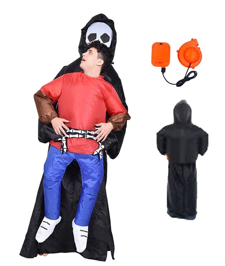 Funny Inflatable Carrying Me Costume Blow Up Grim Reaper Costumes For Adult 