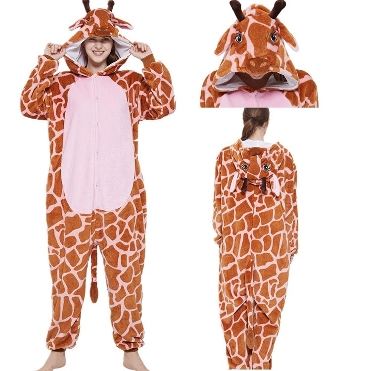 Adult Pink Giraffe Kiguruni Onesie Funny Animal Pajama Costumes