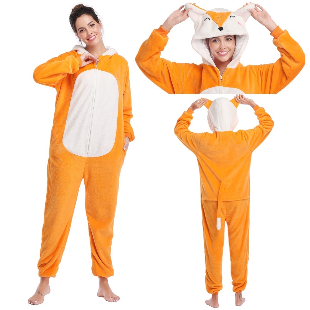 Orange Fox Onesie Adult Animal Kigurumi Pajama Costume