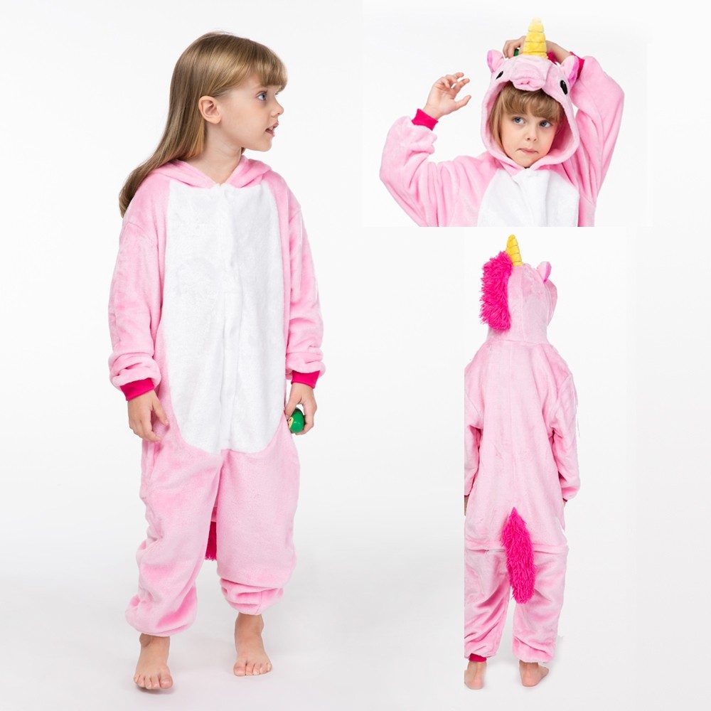 Pink Pegasus Unicorn Onesie Kigurumi Animal Pajamas For Kids