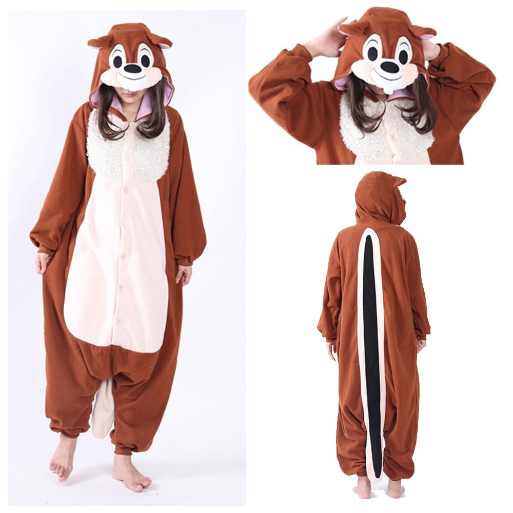Squirrel Onesie Kigurumi Pajamas Animal Costume 
