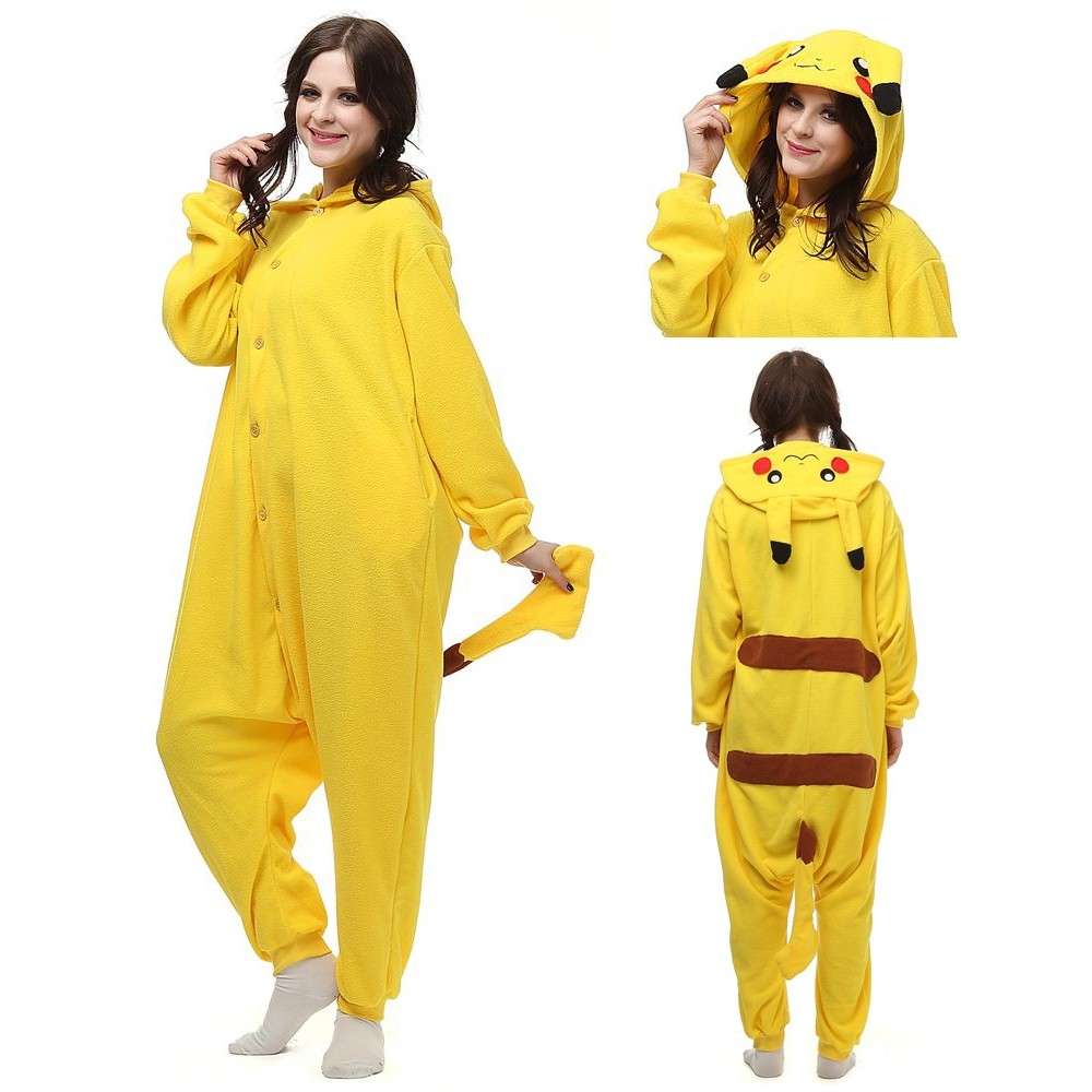 Kigurumi Pikachu Onesie Yellow Pajamas Animal Costume