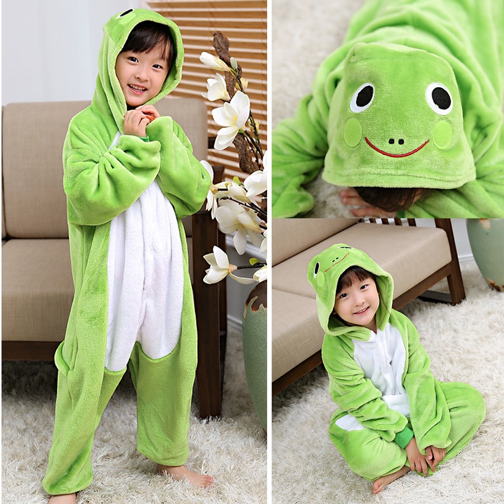 Cute Frog Kigurumi Onesie Animal Pajama Costume For Kids