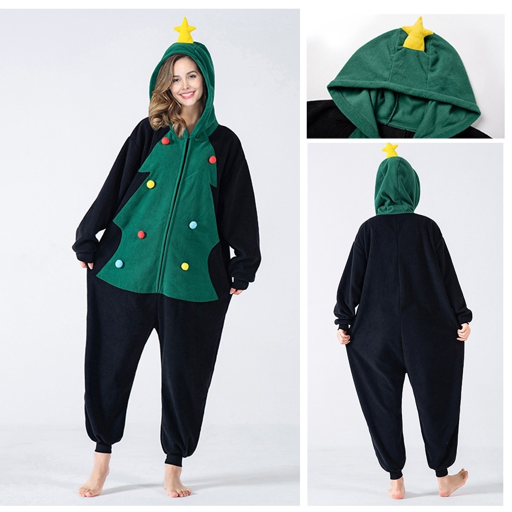 Christmas Tree Kigurumi Onesie Pajamas Cartoon Cosplay Costume For Adult
