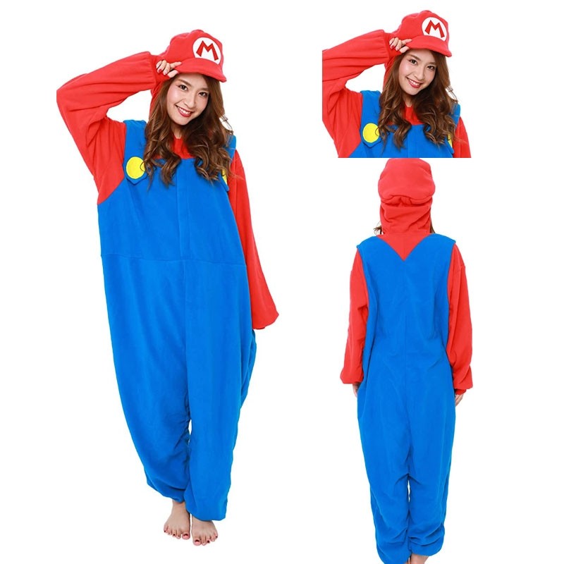 Cartoon Super Mario Bros Kigurumi Onesie Costumes For Adults