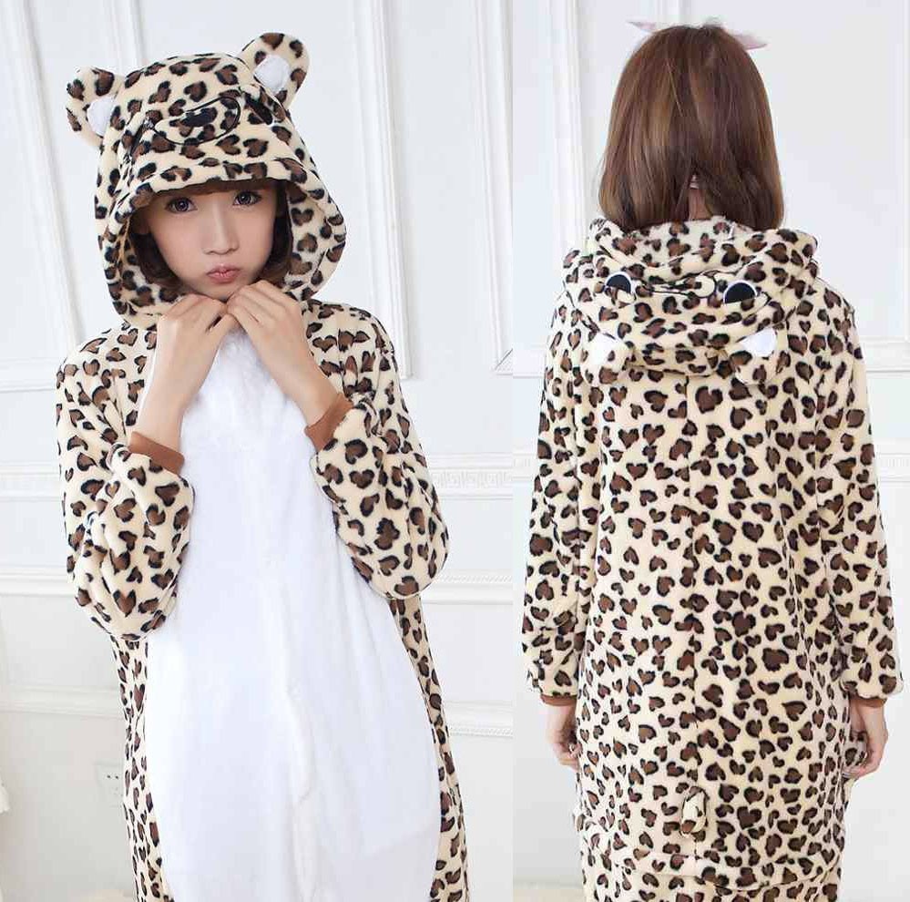 Leopard Bear Pajamas Animal Onesies Costume Kigurumi