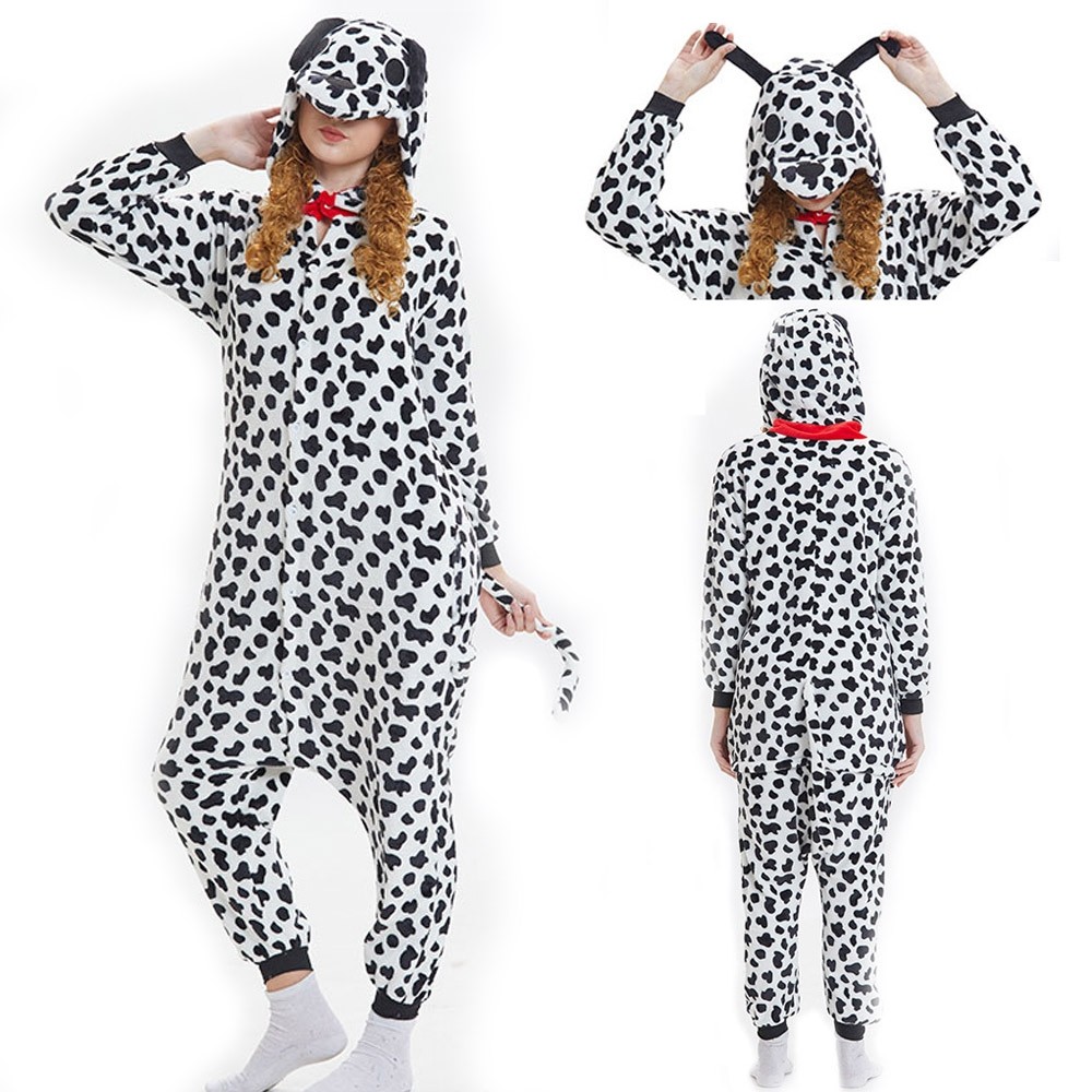 Dalmatians Dog Kigurumi Onesie Animal  Pajama Cosplay Costume For Adult