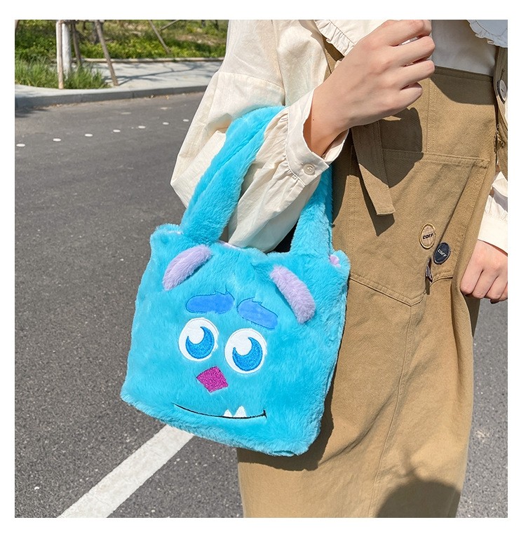 Blue Cat Monster Cute Cartoon Animal Plush Doll Handbag