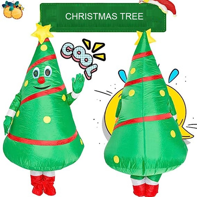 Funny Inflatable Christmas Tree Costume Blow Up Halloween Christmas Costumes 