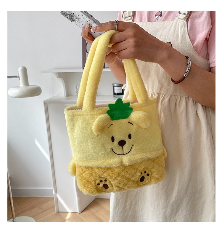 New Winnie Pooh Sweet Cute Cartoon Plush Japanese Tote Bag