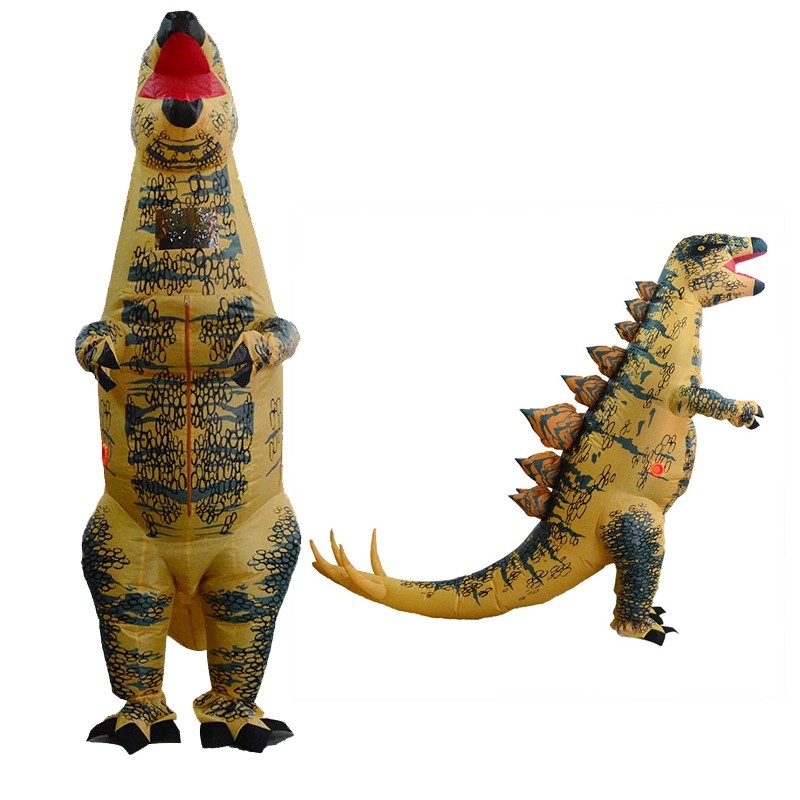 Inflatable Jurassic Stego Costume Blow Up Halloween Day Party Outfit For Adult & Kids
