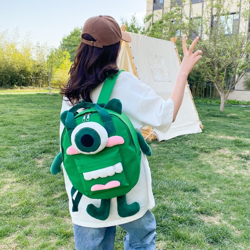 Ins Funny Personality Cartoon Monster Doll Student  Backpack