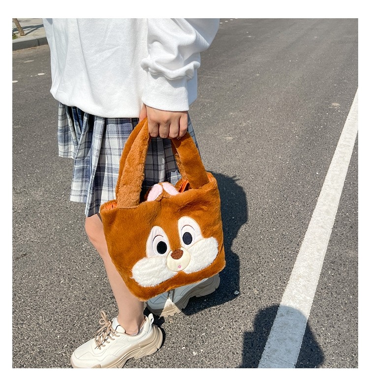 Cartoon Cute Squirrel Animal Plush Hand Carrier Bag