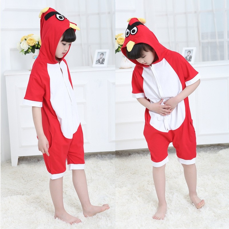Kids Cute Angry Birds Hoodie Summer Onesie Pajamas Kigurumi