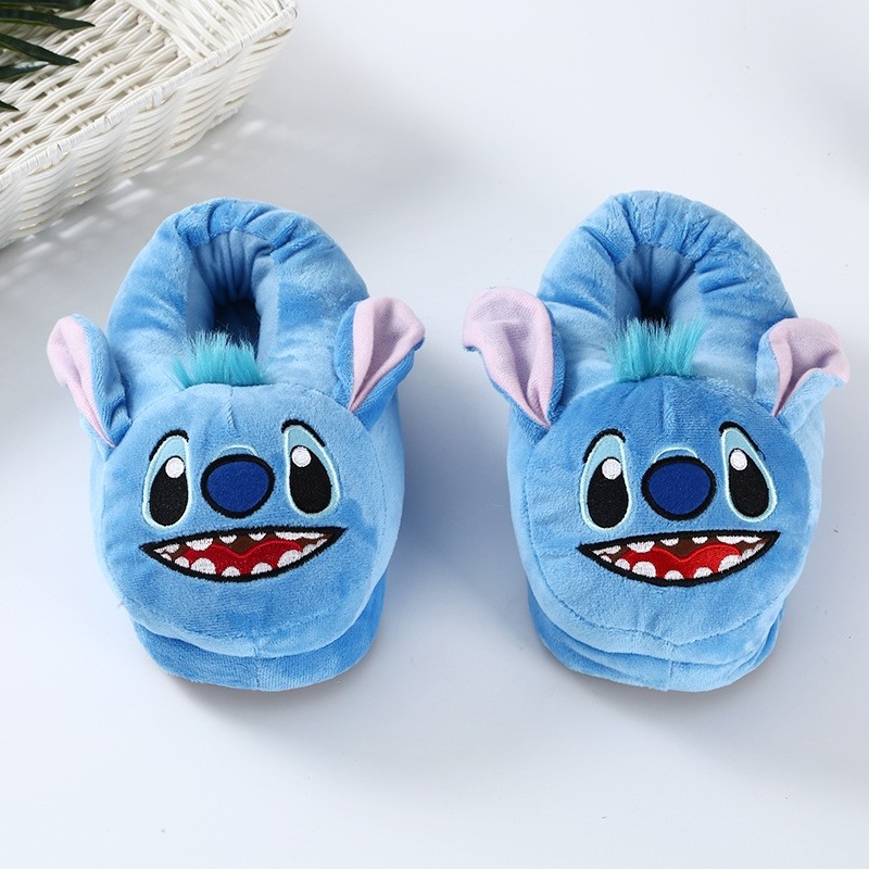 Blue Stitch Plush Stuffed Couple Winter Slippers Shoes