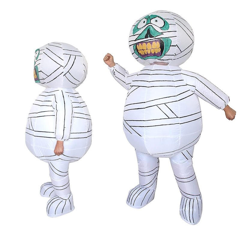 Inflatable Mummy Costume Blow Up Funny Halloween Cosplay Outfit