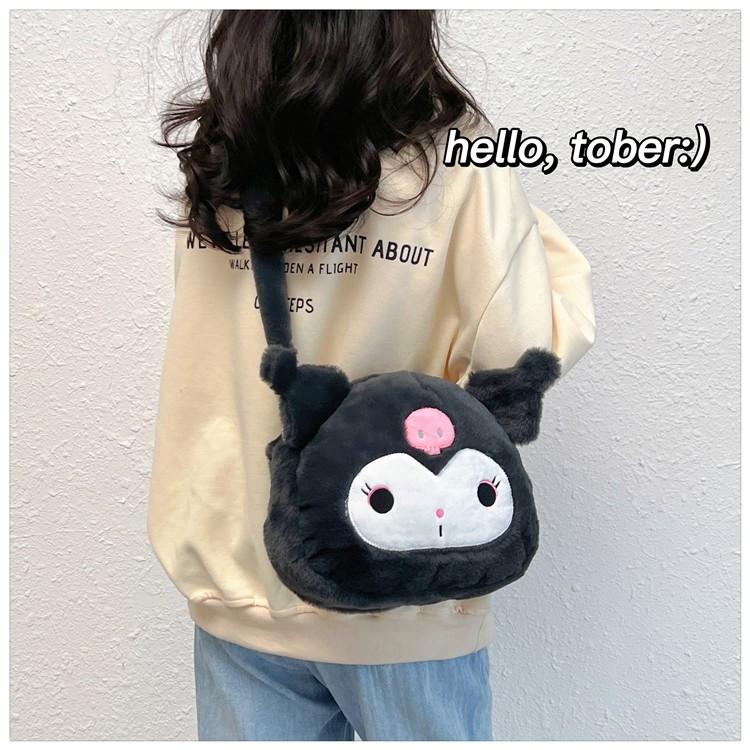 Black Little Devil Cute Animal Plush Doll Sweet Shoulder Bag