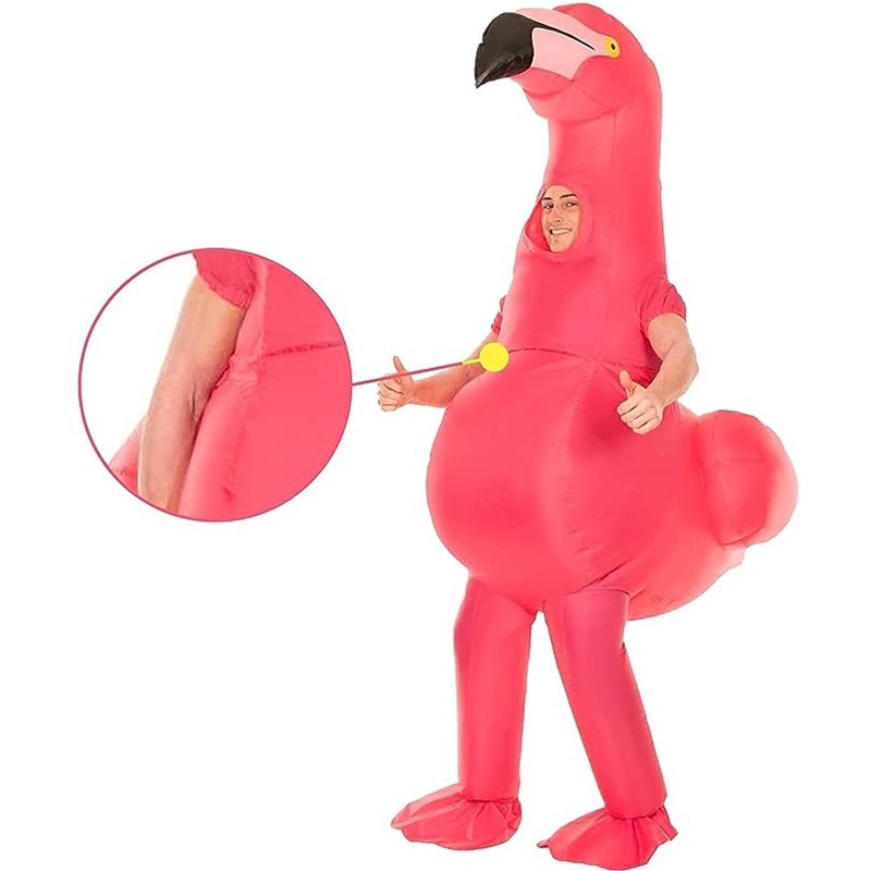 Halloween Inflatable Flamingo Costume Blow Up Lovely Cosplay Outfit