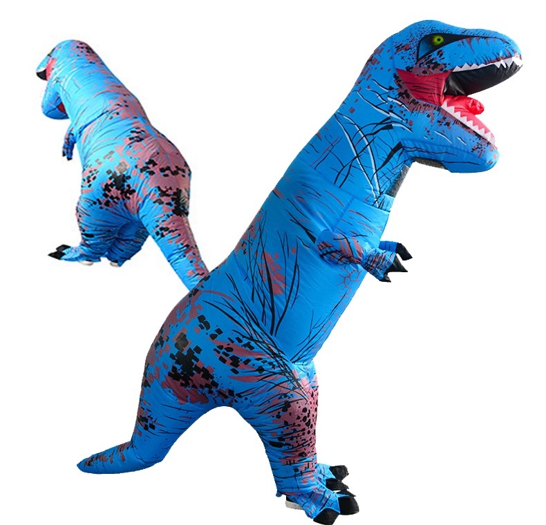 Inflatable Tyrannosaurus Costume Blow Up Dinosaur Halloween Costumes Blue