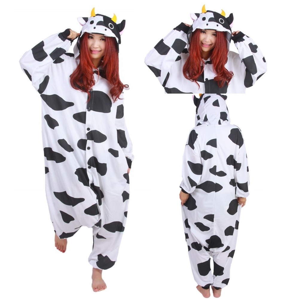 Unisex Cow Onesie Kigurumi Pajama Animal 