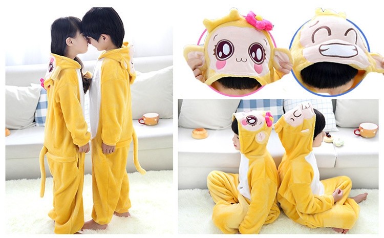 Cute Monkey Onesie Pajamas Animal Kids Kigurumi