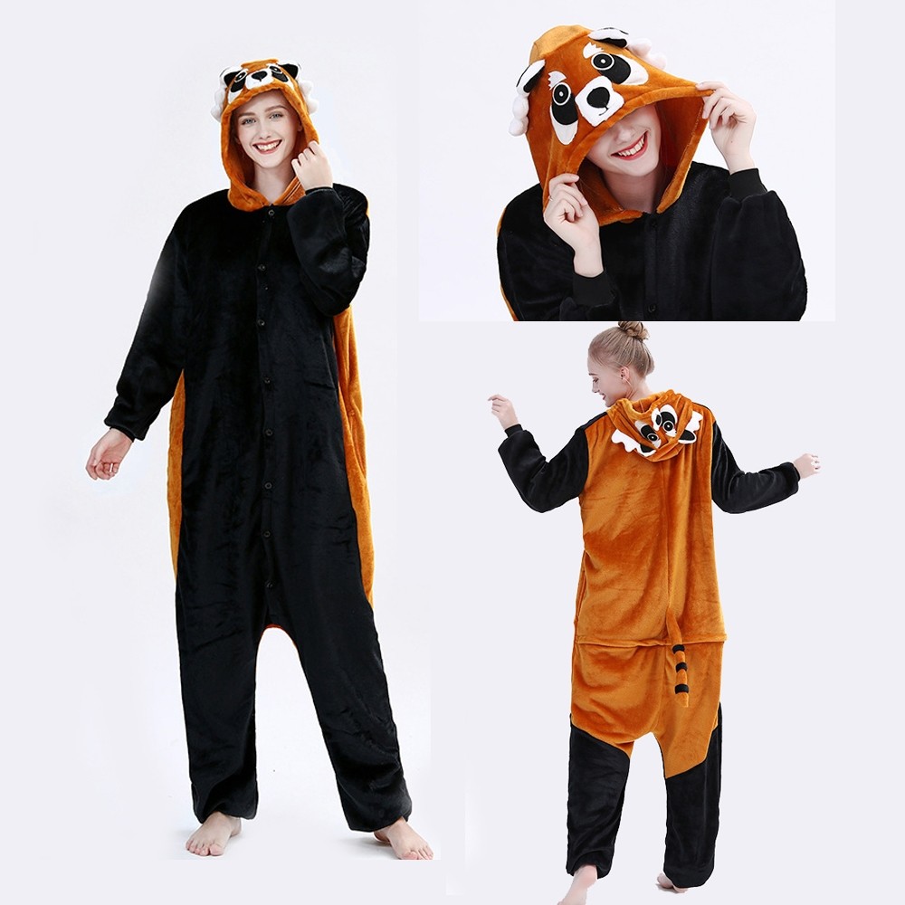 Adult Raccoon Kigurumi Onesie Cartoon Animal Pajamas Costume 
