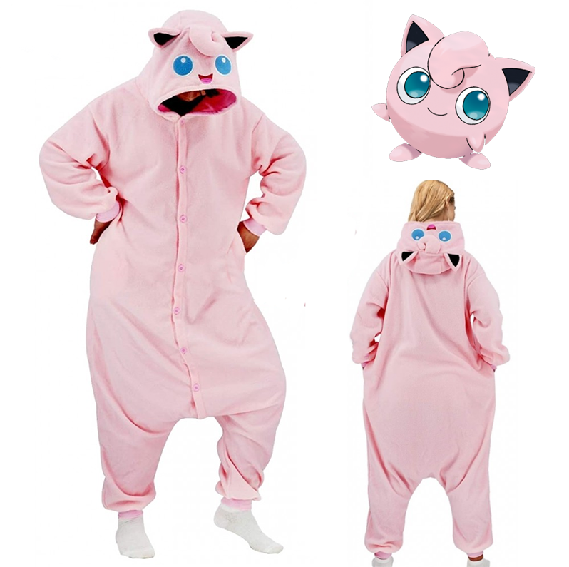  Pokemon Jigglypuff Kigurumi Onesie Pajama Adult Animal Cartoon Costume