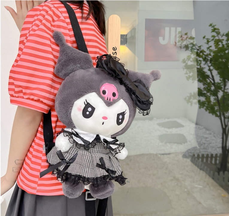 Japanese Ins Cute Bow Melody Skirt Doll Cartoon Plush Backpack