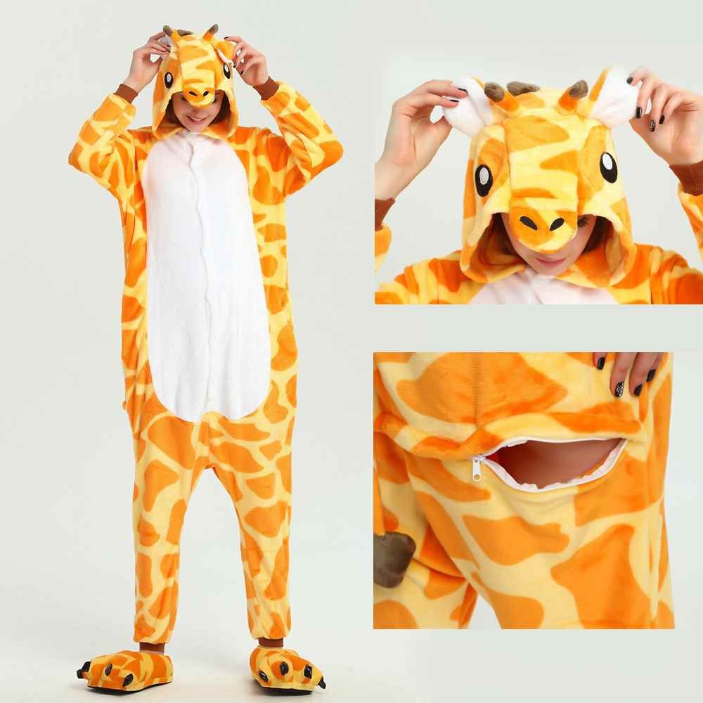 Kigurumi Yellow Giraffe Onesies Animal Pajamas For Adults