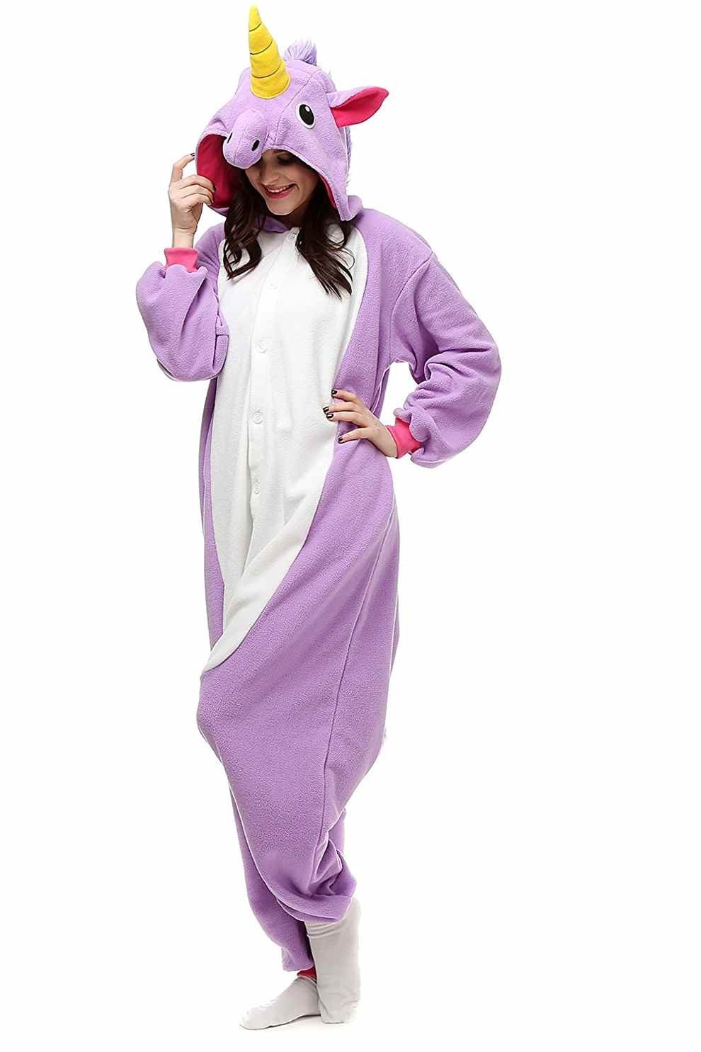 Purple Unicorn Adult Onesies Kigurumi Pajamas Cute Animal Costume Cospaly Partywear Outfit Homewear 