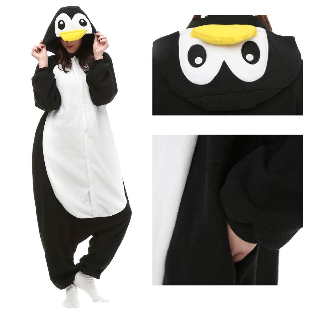 Black Penguin Onesies Pajamas Animal Kigurumi For Adutls