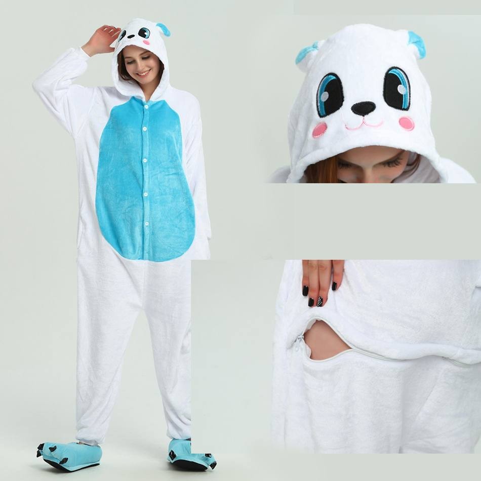 Blue Rabbit Bunny Onesie Pajamas Unisex Animal Kigurumi For Adults