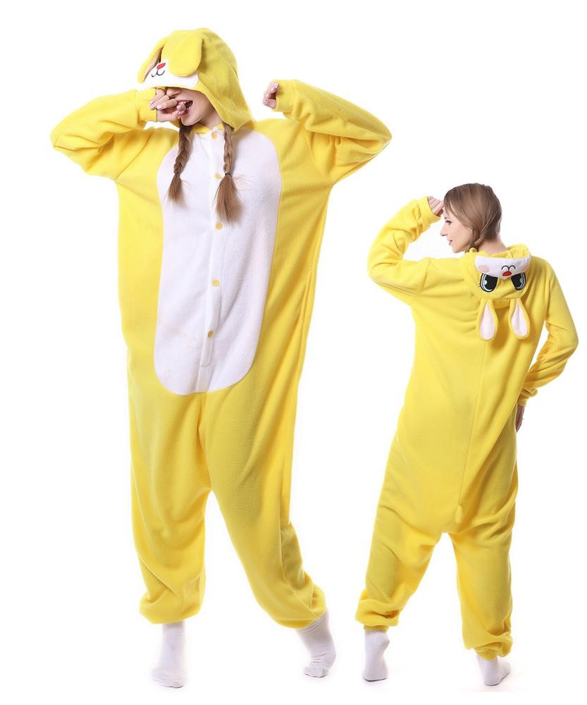 Yellow Rabbit Bunny Onesies Pajama Kigurumi For Adults