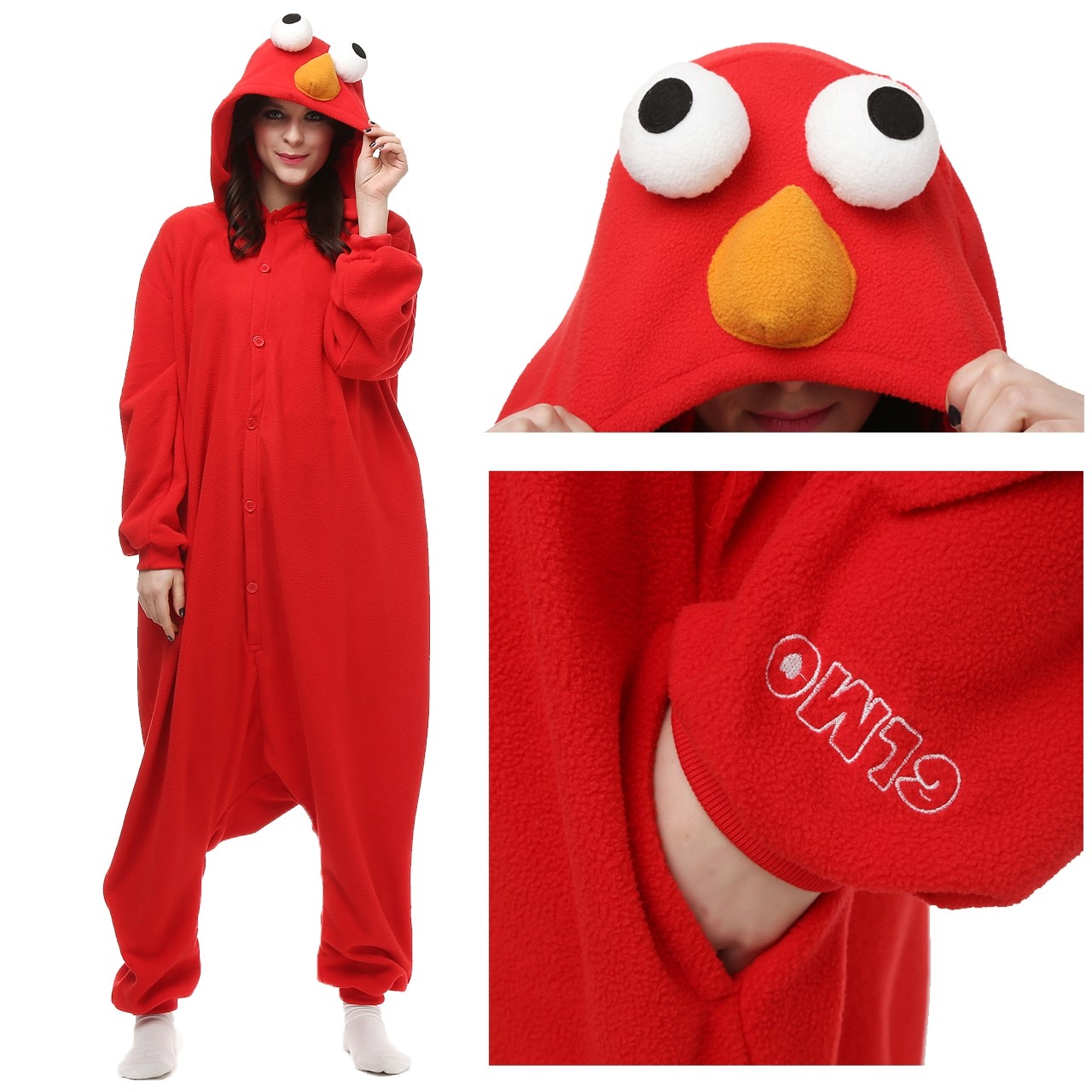 Sesame Street Elmo Kigurumi Onesie Halloween Costume for Adult