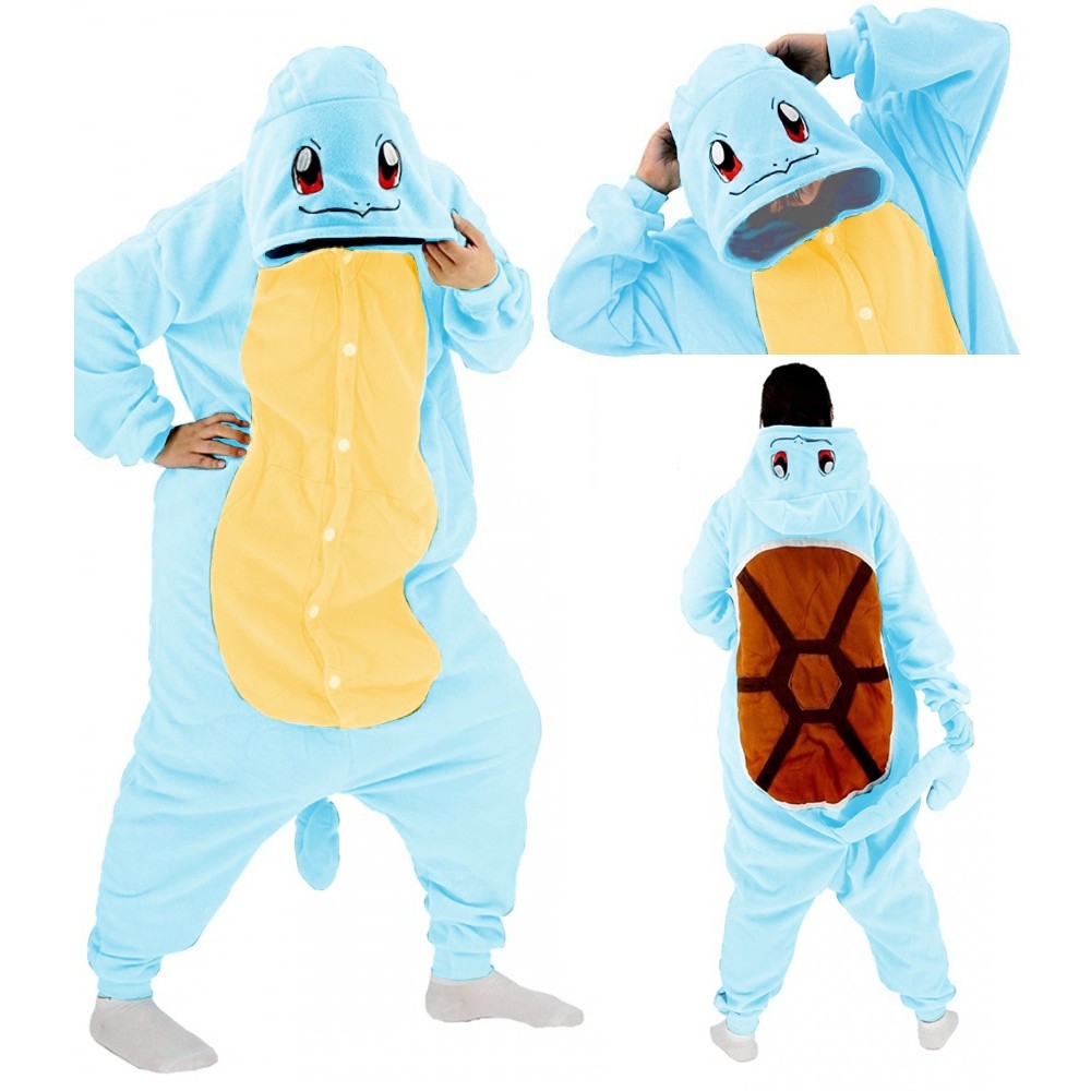 Pokemon Squirtle Turtle Kigurumi Onesies Adult Pajama Halloween Costume