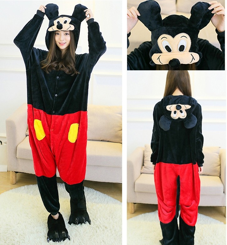 Cartoon Mickey Mouse Kigurumi Onesie Adult Pajama Costumes