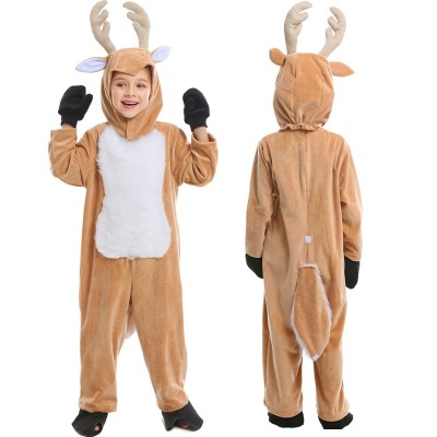 Kids Cute Deer Kigurumi Onesies Christmas Halloween Animal Cosplay  Pajama Sets