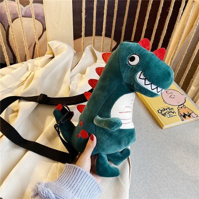  Cartoon Dinosaur Plush Stuffed Shoulder Crossbody Bag For Teens and Kids Boys and Girls