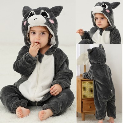  Infant Grey Cat Onesie Romper Kigurumi Newborns Baby Animal Toddler Costume