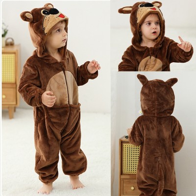Infant Brown Kangaroo Onesie Newborns Baby Romper Kigurumi Animal Toddler Costumes
