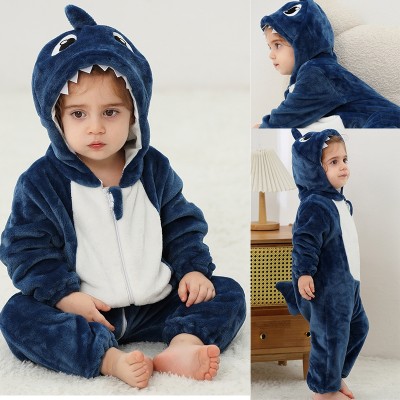 Infant Blue Shark Onesie Newborns Baby Romper Kigurumi Animal Toddler Outfit