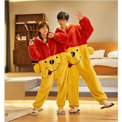 Winnie The Pool Onesie Cute Christmas Matching Pajamas For Couples Kigurumi Sleepwear