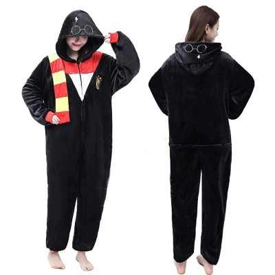 Adults Potter With Scarf Onesie Pajama Kugurimi Halloween Cosplay Costume