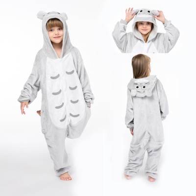 Animal Kigurumi Grey Totoro Onesie Pajamas For Kids