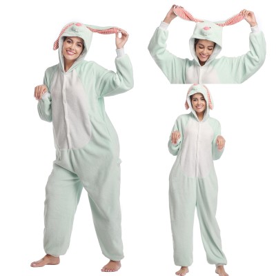 Long Ear Rabbit Kigurumi Onesie Pajamas Adult Animal Costume