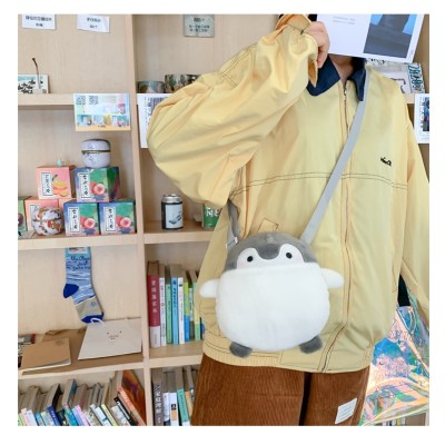 Girly Heart Penguin Cute Doll Plush One Shoulder Bag